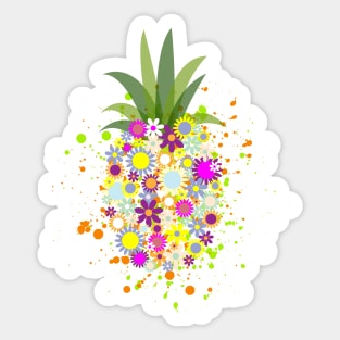 Positive Pineapple (Flower Power Vibes) Sticker